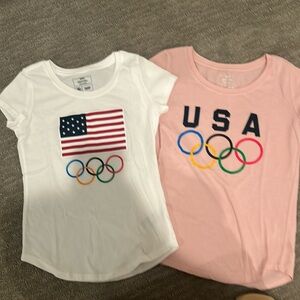 2 Girls Olympic Shirts - $10